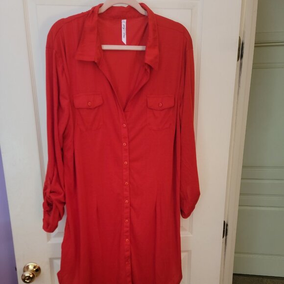 Red White Mark Dress Size 3xl 3/4th Sleeve - Picture 1 of 3